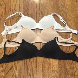 Women's Intimates Set - Black, White, and Tan Bras
